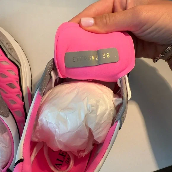 Valentino Neon Pink and Gray Sneakers - Picture 10 of 11
